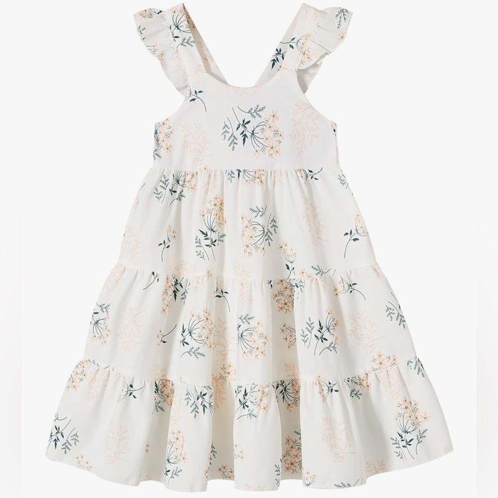 Floral White Kids Dress